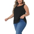 thumbnail image 4 of Agnes Orinda Plus Size Tank Tops for Women Round Neck Swing Lace Flowy Tops Blouse 3X Black, 4 of 6