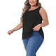 thumbnail image 4 of Blusas sin mangas de talla grande GRACE & GRANDEUR para mujeres, con cuello redondo, estilo suelto, encaje y fluido, 4X, negro, 4 of 6