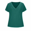 thumbnail image 6 of Tops for Women Plus Size Clearance under $10 Short Sleeve V-Neck Blouse Funny T-Shirt Tops Green L, 6 of 6