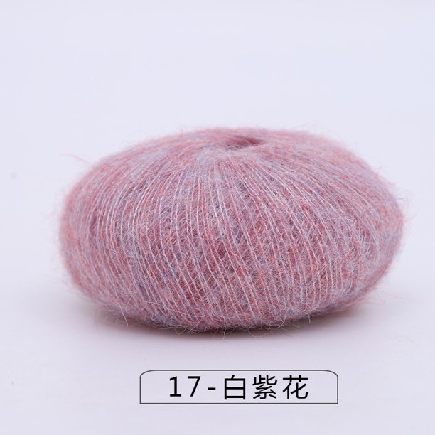 Nvzi Hilo de lana, color lila claro, 25 g x 2 rollos, ligero y cálido, ideal para bufandas, tapices y decoraciones de pared tejidas a mano, e hilo de punto para artículos decorativos de moda.