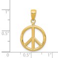 thumbnail image 2 of 14k Yellow Gold Peace Sign Inspirational Symbol Necklace Charm Pendant, 2 of 6