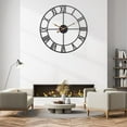 thumbnail image 3 of Large Modern Wall Clock for Living Room Decor, 30 inch Battery Operated Metal Farmhouse Wall Clock Oversized, Non-Ticking Silent Roman Numeral Wall Clocks for Bedroom/Dining Room Decorations, 3 of 4