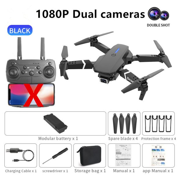 Dron profesional E88 4k gran angular HD cámara WiFi fpv altura Hold plegable RC quadrotor helicóptero sin cámara juguetes para niños Tan Jianjun unisex