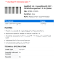 thumbnail image 2 of Head Bolt Set - Compatible with 2007 - 2016 Volkswagen Eos 2.0L 4-Cylinder 2008 2009 2010 2011 2012 2013 2014 2015, 2 of 2