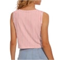 thumbnail image 6 of QUNYINEY Workout Summer Tank Tops for Women Crop Striped Shirts Loose Fit Sleeveless Vacation Crew Neck Casual Going Out Tops for Women, 6 of 6