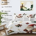 thumbnail image 3 of Christmas Bedding Duvet Cover Set Queen Size 4 Pieces Santa Claus Winter Xmas Bell Snowflake Pine Tree Bedding Set with Zipper Closure, 1 Comforter Cover 90x92 Inches 1 Flat Sheet & 2 Pillow Cases, 3 of 7