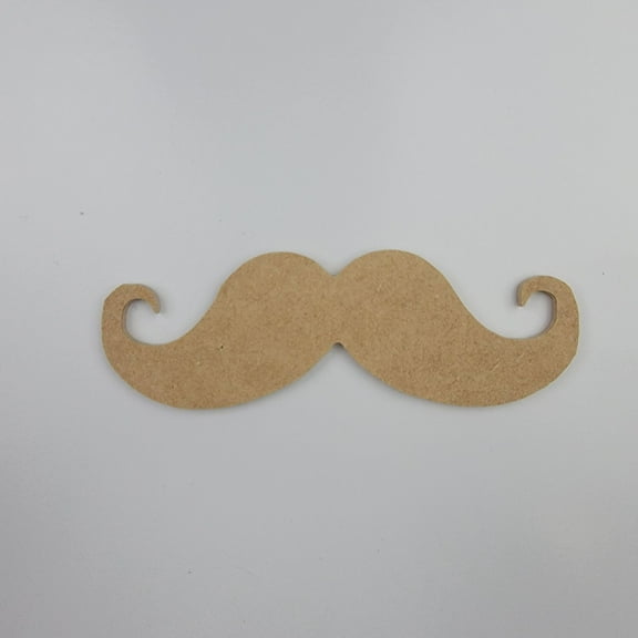 4" Mustache, Unfinished Wood Art Shape by Wooden Craft Cutouts
