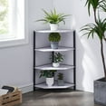 thumbnail image 6 of VECELO 4-Tier Corner Shelf, Multipurpose Wood Storage Stand for Small Spaces, Bedroom, Living Room, White, 6 of 8