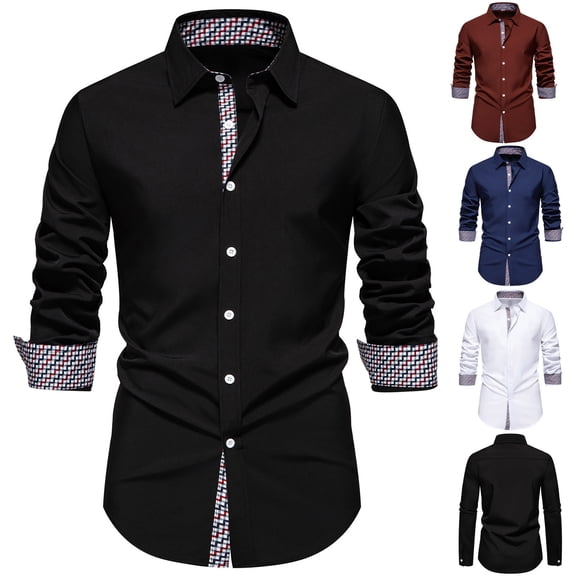 Miluxas Men's Western Pearl Snap Button Up Casual Cowboy Long Sleeve Two Pockets Work Shirts White