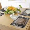 thumbnail image 4 of Ambesonne Antique Place Mats Set of 4, Rustic Rural Wood Door, Standard Size, Brown Orange, 4 of 6
