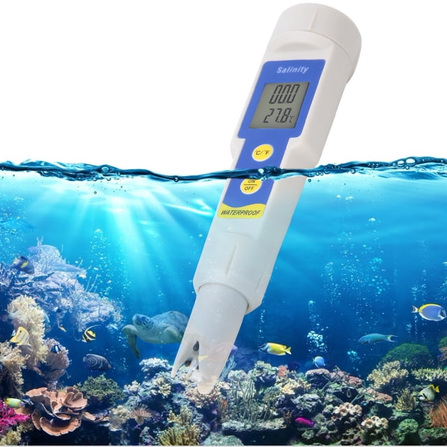 2 in 1 Salinity Meter Digital Salinity Temperature Tester SA-1397 Portable Waterproof High Exactness Salinity Meter 0-100.0 PPT