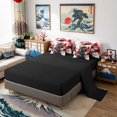 thumbnail image 5 of Manfei Graffiti Samurai Bedding Comforter Set for Boys Men, Red Wave King Bedding Sets, Black Red White, Black Reversible7 Pieces, 5 of 6