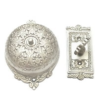 Shristy Hardware "Esther" Brass Manual Old Fashioned Door Bell – Vintage Twist Bell with Key Plate – Mechanical Doorbell for Home – (Pack of 1 Satin Nickel Finish) - PT-2