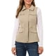 thumbnail image 1 of Chaqueta sin mangas con cremallera Inspire Chic para mujer, chaleco utilitario con bolsillos M color caqui, 1 of 7