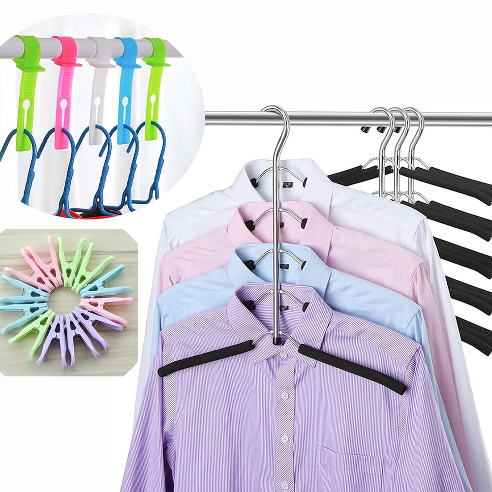 Home Plastic Hangers 10 Pack Heavy Duty Multicolor Hangers Hangers For  Coats, Pants, Dress, Etc. Pink