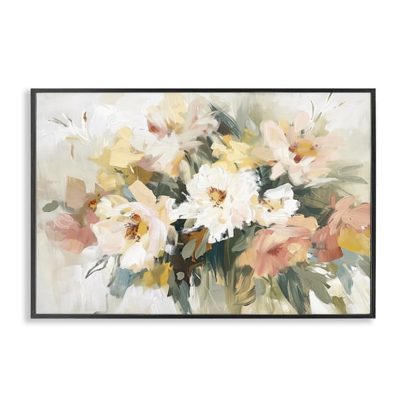 Stupell Industries Transitional Brushed Bouquet Blooms Black Framed Giclee Art, 18 x 12, by Raymond Powers