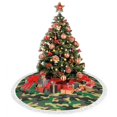 thumbnail image 4 of Christmas Tree Skirt, Classic Camo Green Christmas Tree Decorations Indoor, Tree Skirts Mat With Tassel Trim for Halloween New Year Holiday Christmas Party Decor 48 Inches, 4 of 7