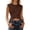 Brown, variant on Women's Slim Fit Short Sleeve Top with Ribbon Back Straps for Everyday Wear – Versatile Tee for Spring and Summer, XS, Navy