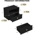 thumbnail image 2 of VividVibes  Floating Nightstand Set of 2 with Drawer, Modern Small Bedside End Table with Decorative Embossed Pattern, Black Floating Night Stands for Bedroom, Wood Wall Mounted Shelves with Storage, 2 of 8