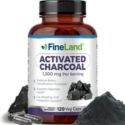 Fineland Activated Charcoal Detox Cleanse Support, 1,300 mg, 120 Vegan Pills