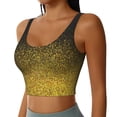 thumbnail image 2 of Fotbe Gold Glitter Gradient Pattern Womens' Sports Bra Longline Wirefree Padded with Medium Support Sports Moisture-Wicking Workou Vest,Tank Top-XX-Large, 2 of 7