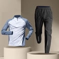 thumbnail image 4 of mihongmao Winter Outfits for Men Sweatsuit 2 Piece Man Half-Zip Training Wear Man Long Sleeve Long Pants Set Sports Track and Field T-Shirt Running Fitness Set White 2X, 4 of 6