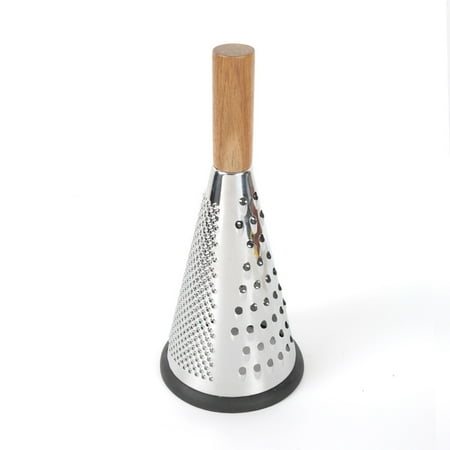 

Stainless Steel Wood Handle Cone Grater Three-sided Ring Grater Radish Grater Cheese Grater Melon Fruit Grater 8 inch