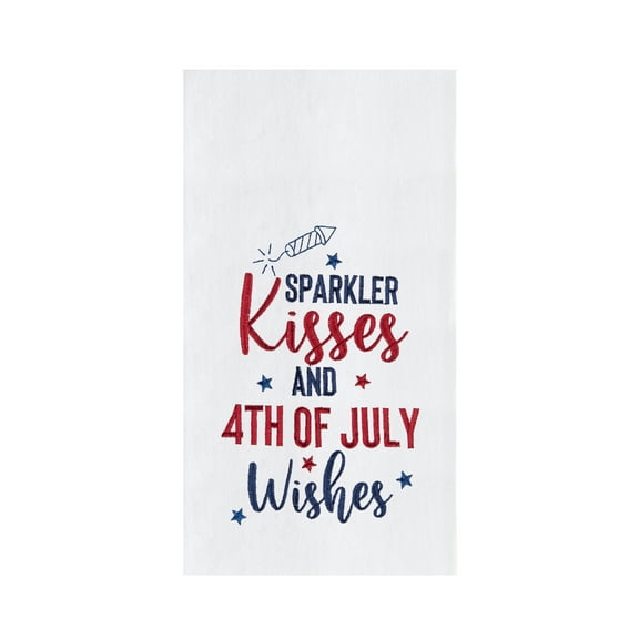 Sparkler Kisses And July 4th Wishes Kitchen Towel