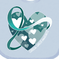 thumbnail image 4 of Inktastic Cervical Cancer Awareness Teal and White Ribbon Around Heart Boys or Girls Baby Bib, 4 of 4