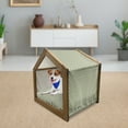thumbnail image 3 of Geometric Pet House, Mountain Shaped Upward Triangles Symmetrical Diamonds Contemporary Art, Outdoor & Indoor Portable Dog Kennel with Pillow and Cover, 5 Sizes, Pale Green Red Ivory, by Ambesonne, 3 of 5