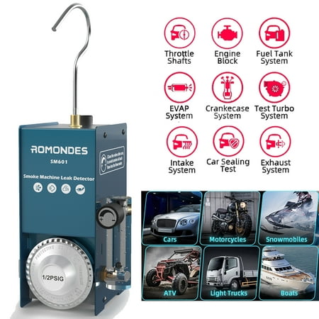 Romondes SM601 EVAP Smoke Automotive Auto Vacuum Leak Detector Machine Tester Diagnostic Tools for All Car