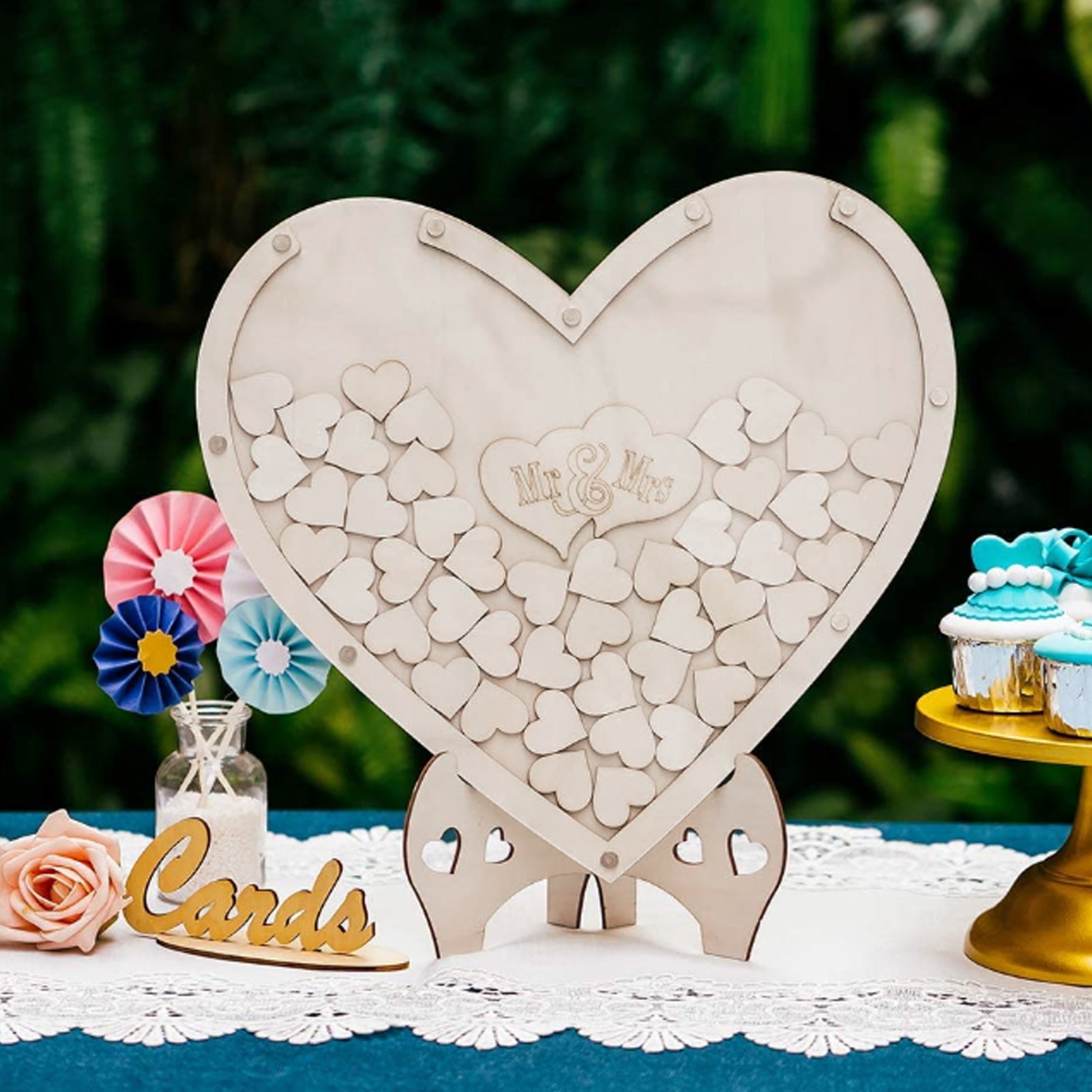Guest Book Eco-friendly Easy to Stand Wood Wedding Guest Book for Wedding