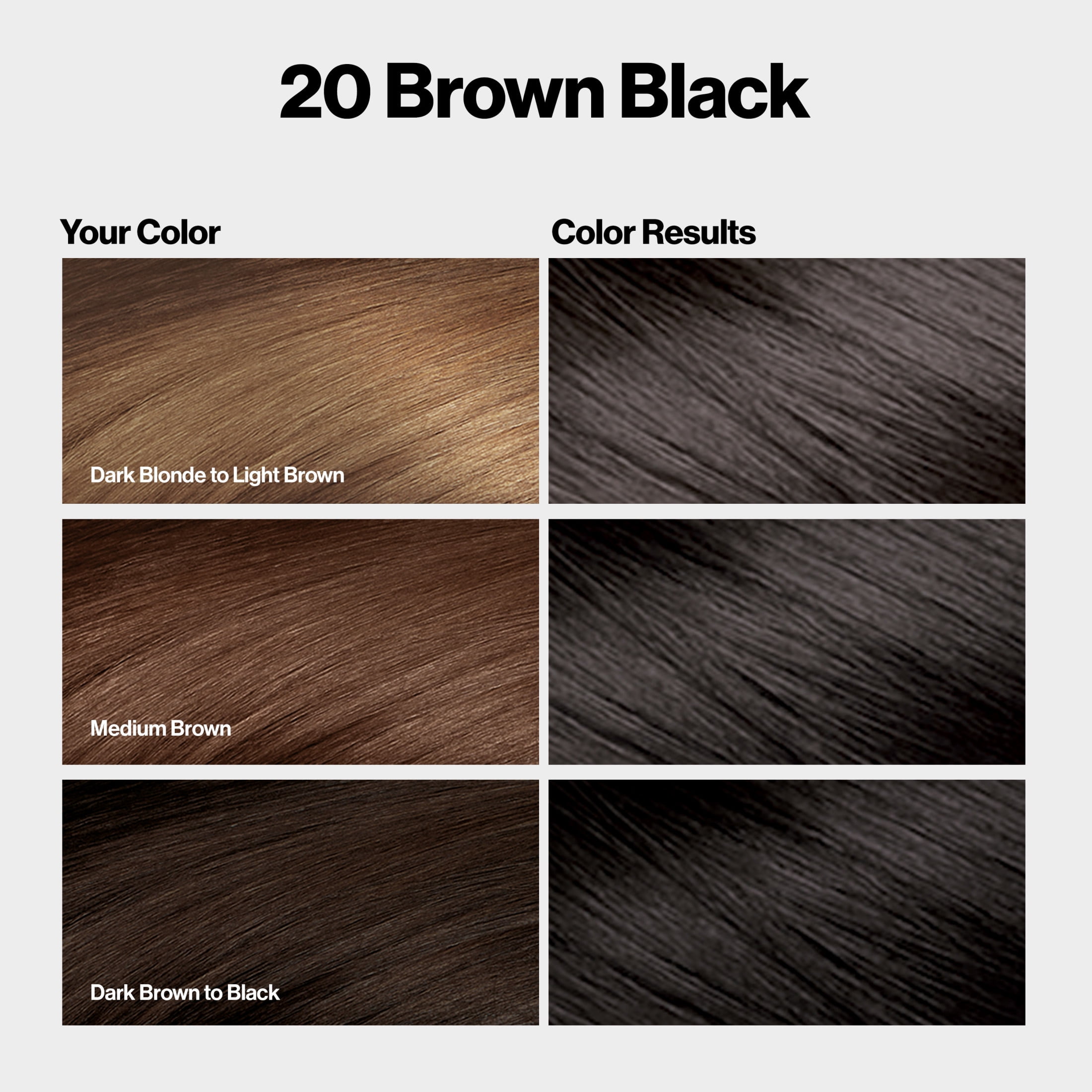 Revlon ColorSilk Permanent Hair Color, Bond Repair Complex, 20 Brown Black, 3 pack