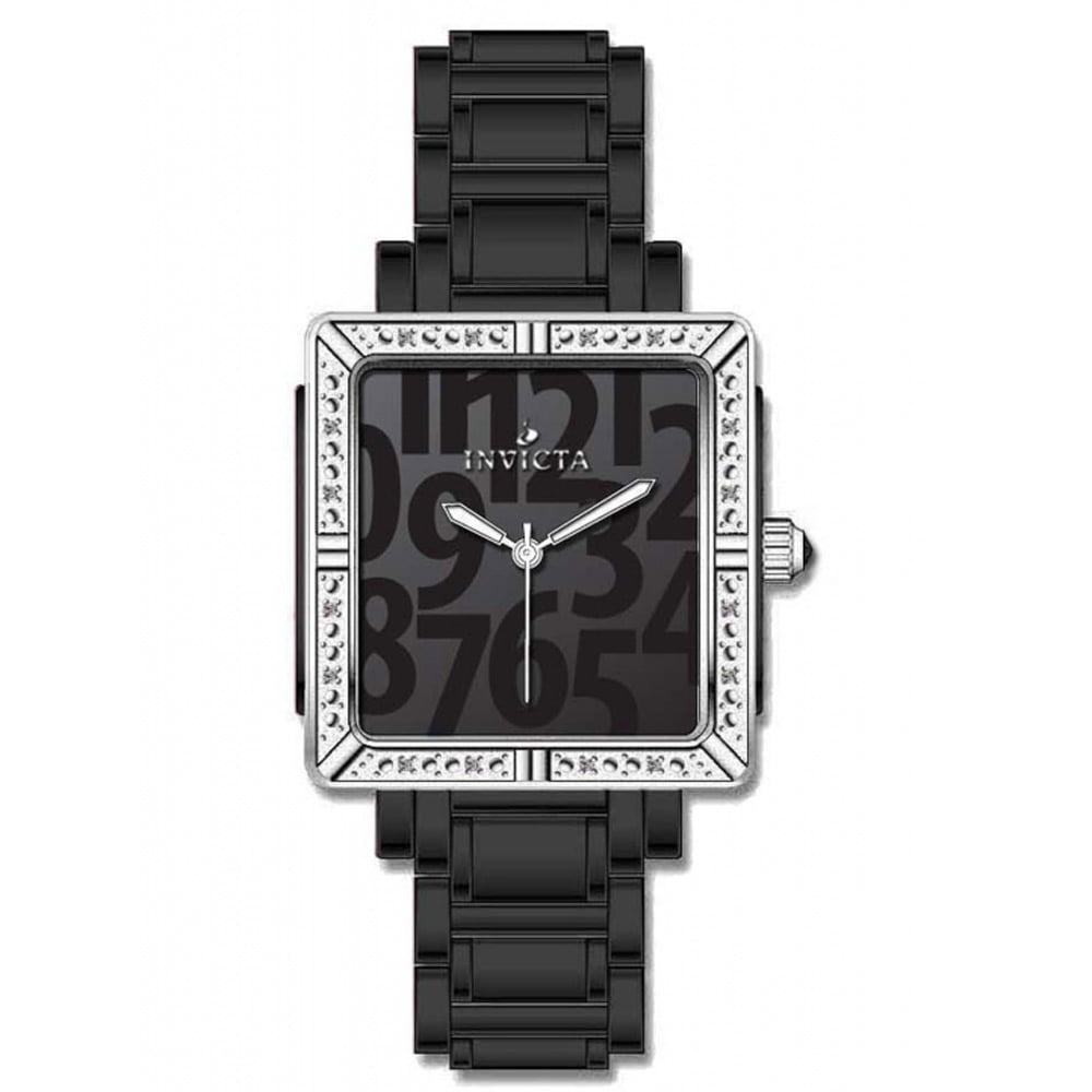 Invicta Women's 10269 Classique Ceramics Black Dial Square Diamond ...