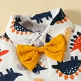 thumbnail image 4 of GYRATEDREAM Baby Boy Summer Outfits Infant Clothes Short Sleeve Bow Tie Romper Suspenders Pants Set, 4 of 8