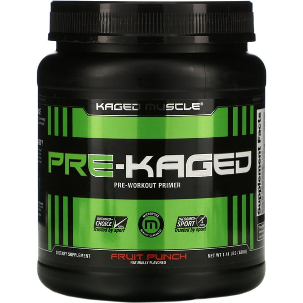 Kaged Muscle PREKAGED, PreWorkout Primer, Fruit Punch, 1.41 lbs (638
