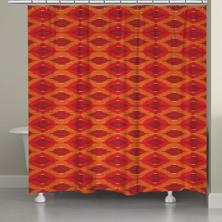 Laural Home Ikat Orange Shower Curtain 71 Inch X 74 Inch