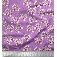 thumbnail image 1 of Soimoi Purple Viscose Chiffon Fabric Peony Floral Printed Fabric 1 Yard 42 Inch Wide, 1 of 1