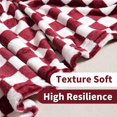 thumbnail image 4 of Checkered Flannel Fleece Throw Blanket Soft Cozy Checkerboard Grid Print Chessboard Gingham Pattern Blankets for Bed Couch Sofa, 50"x60", Burgundy, 4 of 6