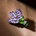 thumbnail image 5 of Lavender Flower Brooch Crystal Rhinestone Glass Bouquet Brooch Lapel Pin Fashion Jewelry Dress Decoration Wedding Party for Women Gift, 5 of 8