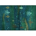 thumbnail image 1 of Ahgly Company Indoor Rectangle Abstract Turquoise Blue Contemporary Area Rugs, 7' x 9', 1 of 4