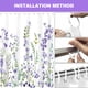 thumbnail image 3 of Dznils Cortina Shower de Tela Floral Blanca Cortina de Baño de Acuarela con Ganchos, Morado, 72 x 72, 3 of 14
