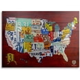 thumbnail image 2 of Trademark Fine Art "License Plate Map USA" Brushed, 2 of 4