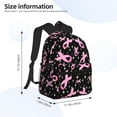 thumbnail image 5 of Gukieu Breast Cancer Awareness (2) Print Backpack, Waterproof Backpack with Adjustable Shoulder Straps, Suitable for Campus, Business, Travel, Unisex, 5 of 6