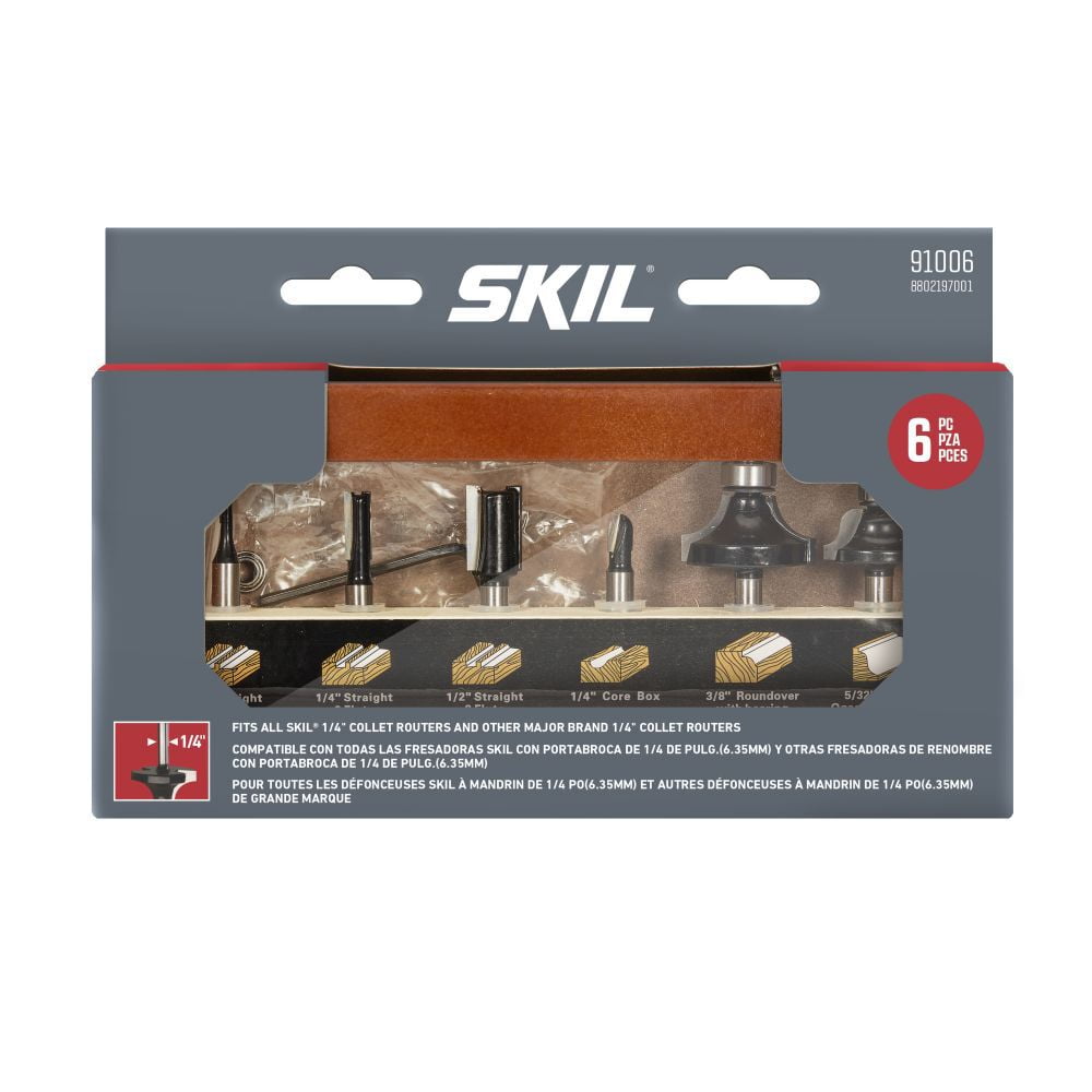 Skil Router Bit 6 Piece Set With Instructions