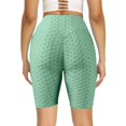 thumbnail image 2 of Women's Butt-Lifting Capri Yoga Pants with Side Pockets – Bubble-Patterned Fitness Leggings for Running, Travel & Outdoor Activities,Green L, 2 of 5