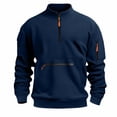 thumbnail image 2 of Migroa Mens Half Zip Sweatshirt Fleece Lined, Men's Casual Half Zip Long Sleeve Sweatshirt, Sporty Pullover Hoodie for Fall Winter Gym Running, Fleece Lined Top Long Sleeve Hoodie for Gym Gym,, 2 of 4