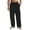 Black, variant on GrmtClth Men's Linen Pants Loose Fit Wide Leg Trousers Lightweight Drawstring Waist Casual Beach Pants with Pockets Navy XL