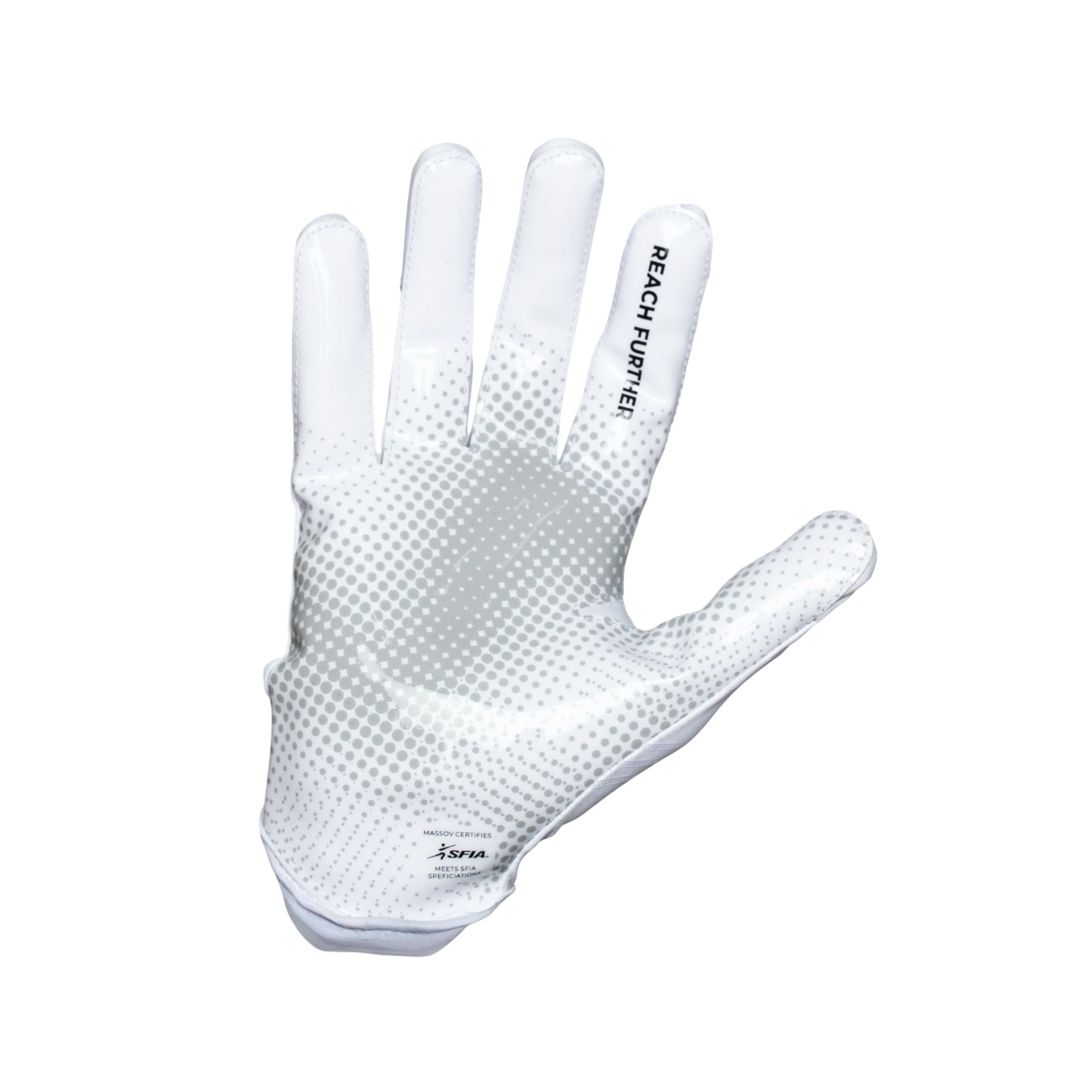 Massov VPRO3 Mens Adult Football Glove, Receiver Glove, White, Small