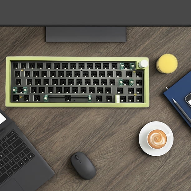 Teclado para juegos GMK67, accesorios de juego retroiluminados RGB de uso práctico (verde), 2 uds.